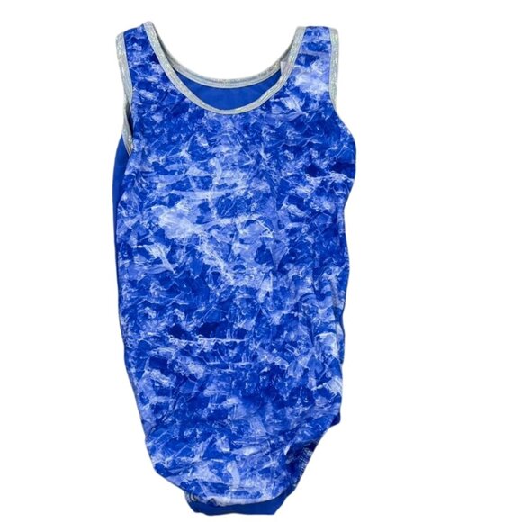 Spektrum AXS Blue Shimmer Tank Leotard With Crystal Accents & Marble Design NWT - Picture 2 of 5